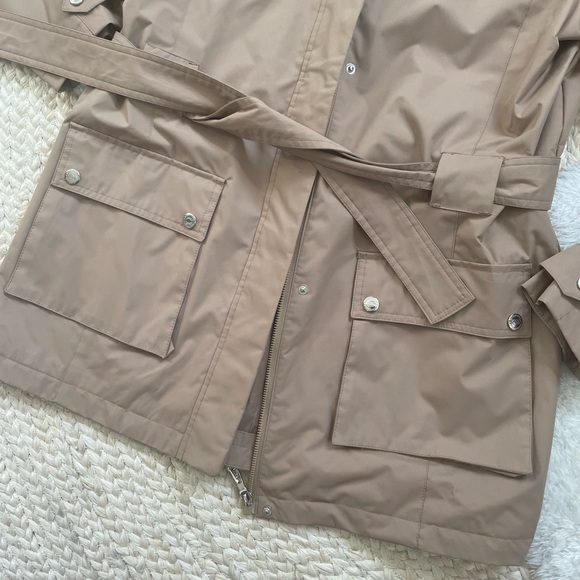 🦤 Women’s weather proof coat zero exposure tan trench coat style S - Picture 2 of 13